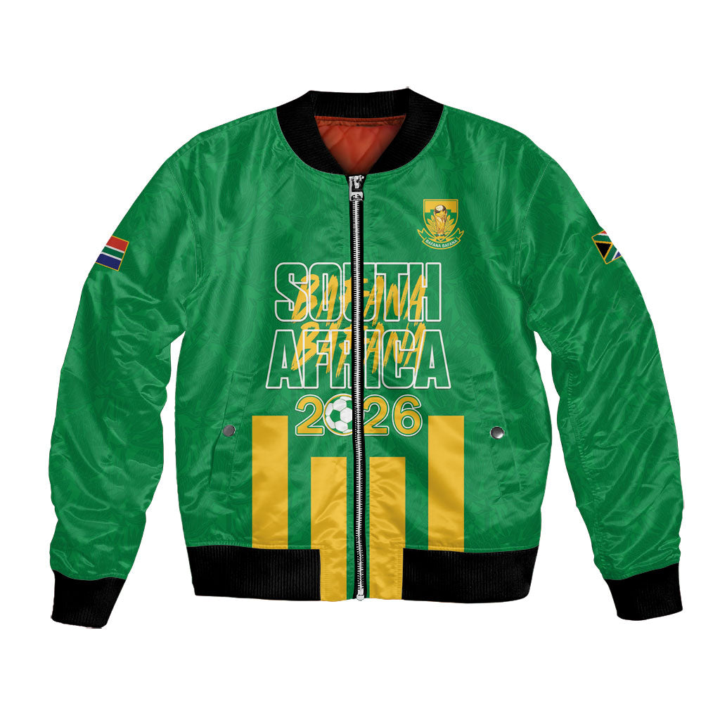 South Africa Soccer 2026 Custom Bomber Jacket Bafana Bafana Kaofela Protea Green