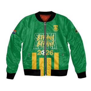 South Africa Soccer 2026 Custom Bomber Jacket Bafana Bafana Kaofela Protea Green