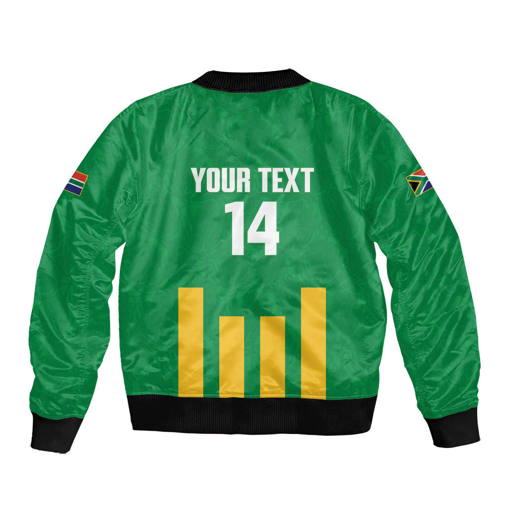 South Africa Soccer 2026 Custom Bomber Jacket Bafana Bafana Kaofela Protea Green