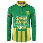 South Africa Soccer 2026 Custom Button Sweatshirt Bafana Bafana Kaofela Protea Green