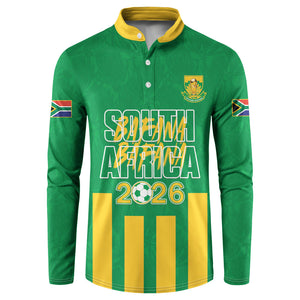 South Africa Soccer 2026 Custom Button Sweatshirt Bafana Bafana Kaofela Protea Green