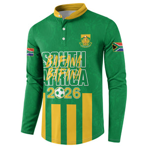 South Africa Soccer 2026 Custom Button Sweatshirt Bafana Bafana Kaofela Protea Green