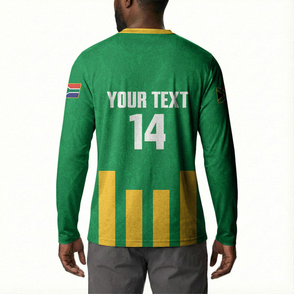 South Africa Soccer 2026 Custom Button Sweatshirt Bafana Bafana Kaofela Protea Green