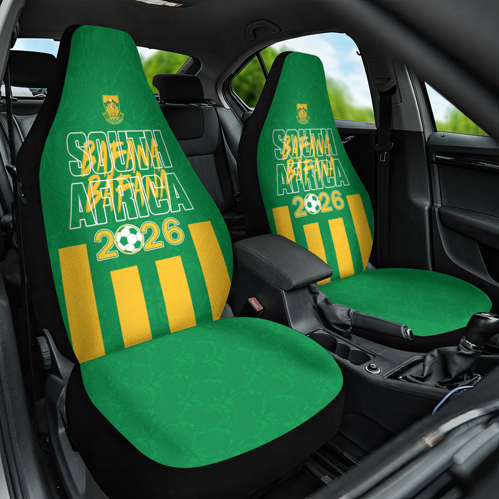 South Africa Soccer 2026 Car Seat Cover Bafana Bafana Kaofela Protea Green