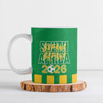 South Africa Soccer 2026 Custom Ceramic Mug Bafana Bafana Kaofela Protea Green