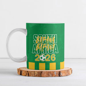 South Africa Soccer 2026 Custom Ceramic Mug Bafana Bafana Kaofela Protea Green