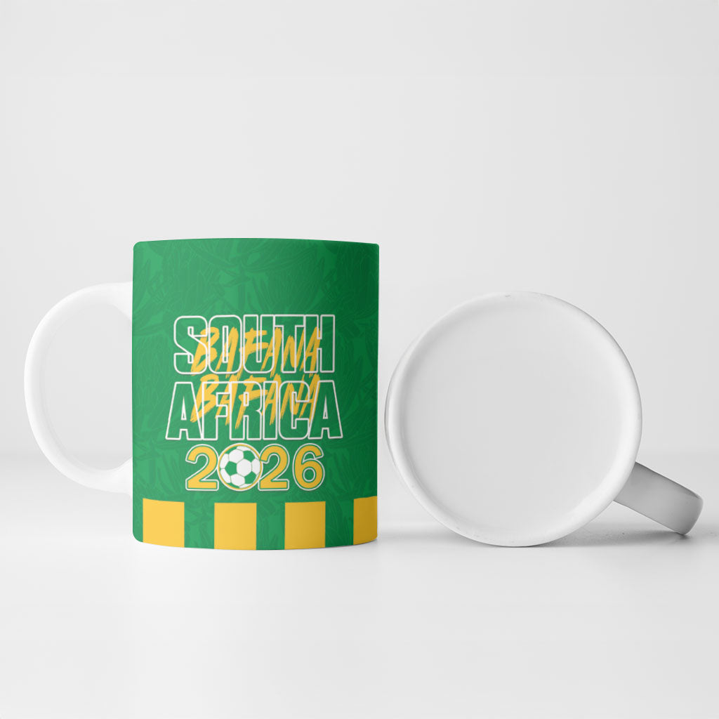 South Africa Soccer 2026 Custom Ceramic Mug Bafana Bafana Kaofela Protea Green