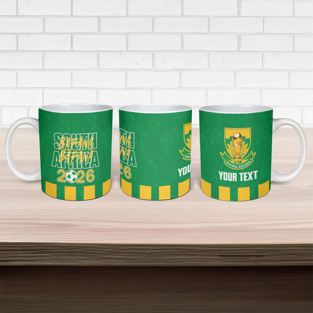 South Africa Soccer 2026 Custom Ceramic Mug Bafana Bafana Kaofela Protea Green