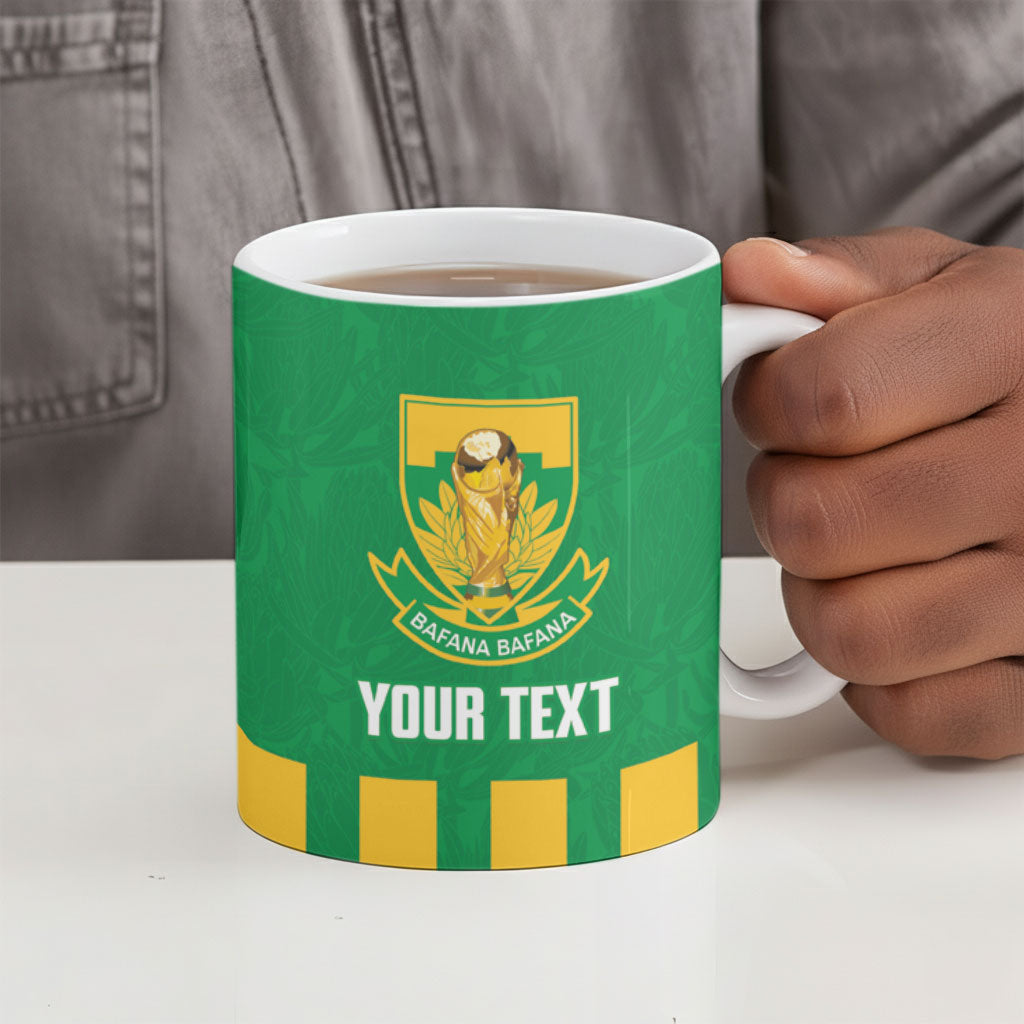 South Africa Soccer 2026 Custom Ceramic Mug Bafana Bafana Kaofela Protea Green