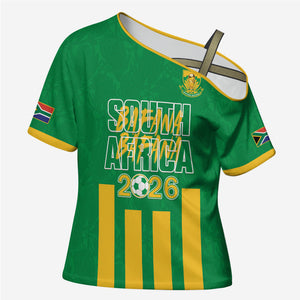 South Africa Soccer 2026 Custom Cross Shoulder Shirt Bafana Bafana Kaofela Protea Green