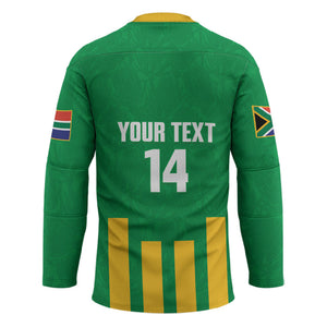 South Africa Soccer 2026 Custom Hockey Jersey Bafana Bafana Kaofela Protea Green