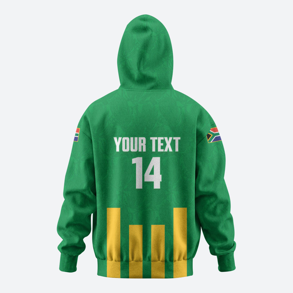 South Africa Soccer 2026 Custom Hoodie Bafana Bafana Kaofela Protea Green
