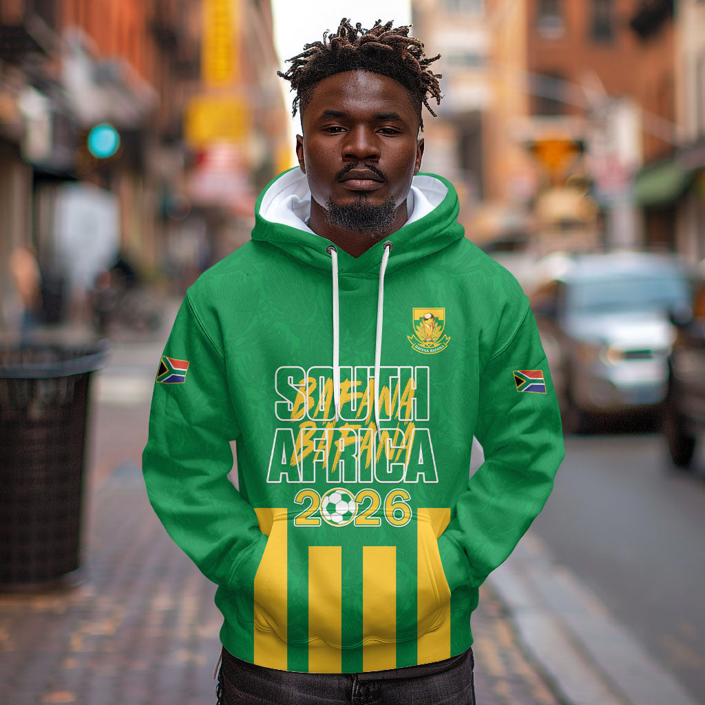 South Africa Soccer 2026 Custom Hoodie Bafana Bafana Kaofela Protea Green