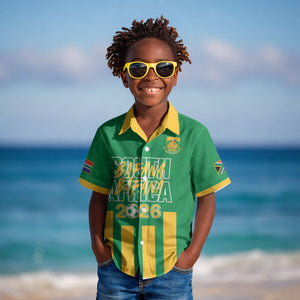 South Africa Soccer 2026 Custom Kid Hawaiian Shirt Bafana Bafana Kaofela Protea Green
