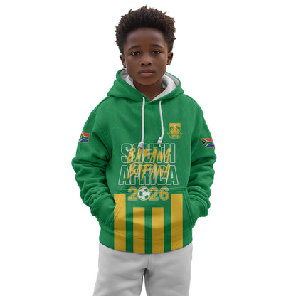 South Africa Soccer 2026 Custom Kid Hoodie Bafana Bafana Kaofela Protea Green