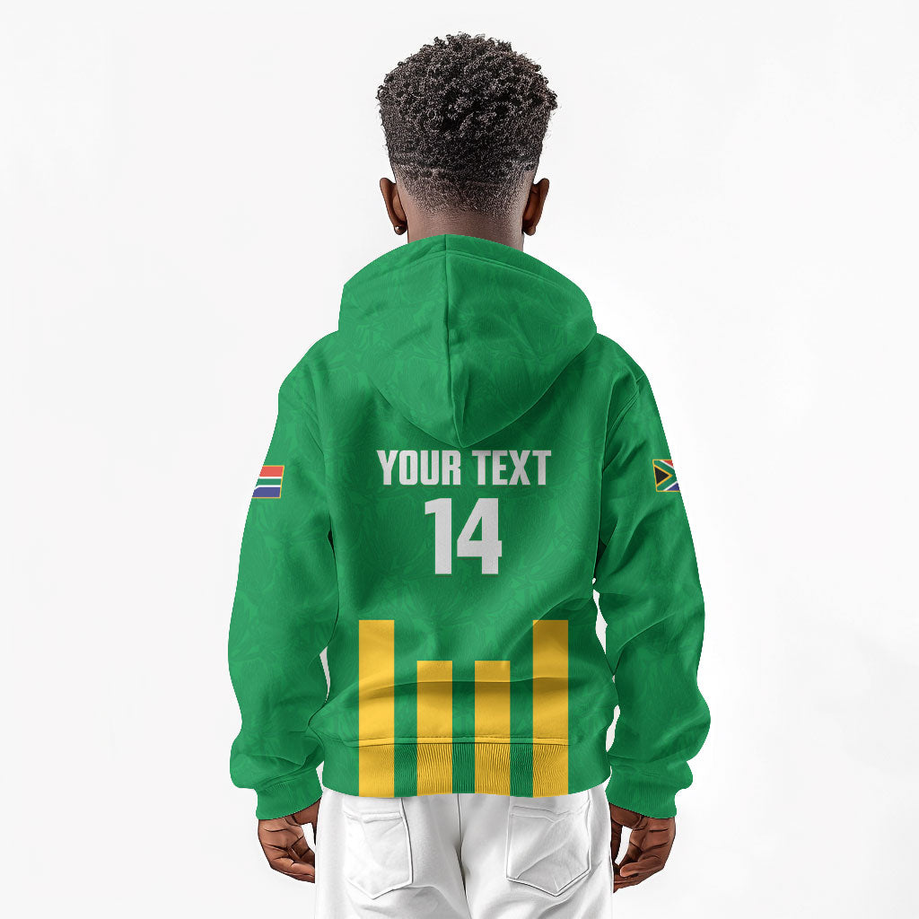South Africa Soccer 2026 Custom Kid Hoodie Bafana Bafana Kaofela Protea Green
