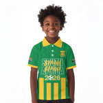 South Africa Soccer 2026 Custom Kid Polo Shirt Bafana Bafana Kaofela Protea Green