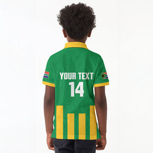 South Africa Soccer 2026 Custom Kid Polo Shirt Bafana Bafana Kaofela Protea Green