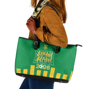 South Africa Soccer 2026 Leather Tote Bag Bafana Bafana Kaofela Protea Green
