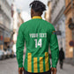 South Africa Soccer 2026 Custom Long Sleeve Button Shirt Bafana Bafana Kaofela Protea Green