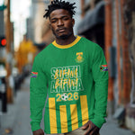 South Africa Soccer 2026 Custom Long Sleeve Shirt Bafana Bafana Kaofela Protea Green