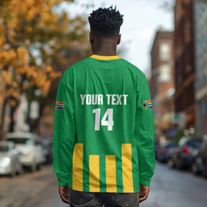 South Africa Soccer 2026 Custom Long Sleeve Shirt Bafana Bafana Kaofela Protea Green