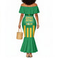 South Africa Soccer 2026 Custom Mermaid Dress Bafana Bafana Kaofela Protea Green