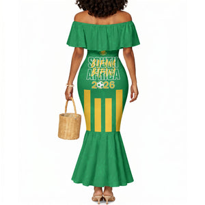 South Africa Soccer 2026 Custom Mermaid Dress Bafana Bafana Kaofela Protea Green