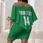South Africa Soccer 2026 Custom Off Shoulder Short Dress Bafana Bafana Kaofela Protea Green