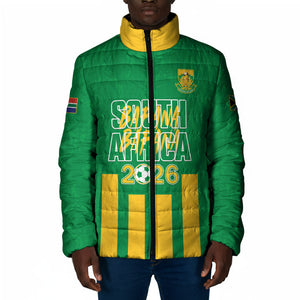 South Africa Soccer 2026 Custom Padded Jacket Bafana Bafana Kaofela Protea Green