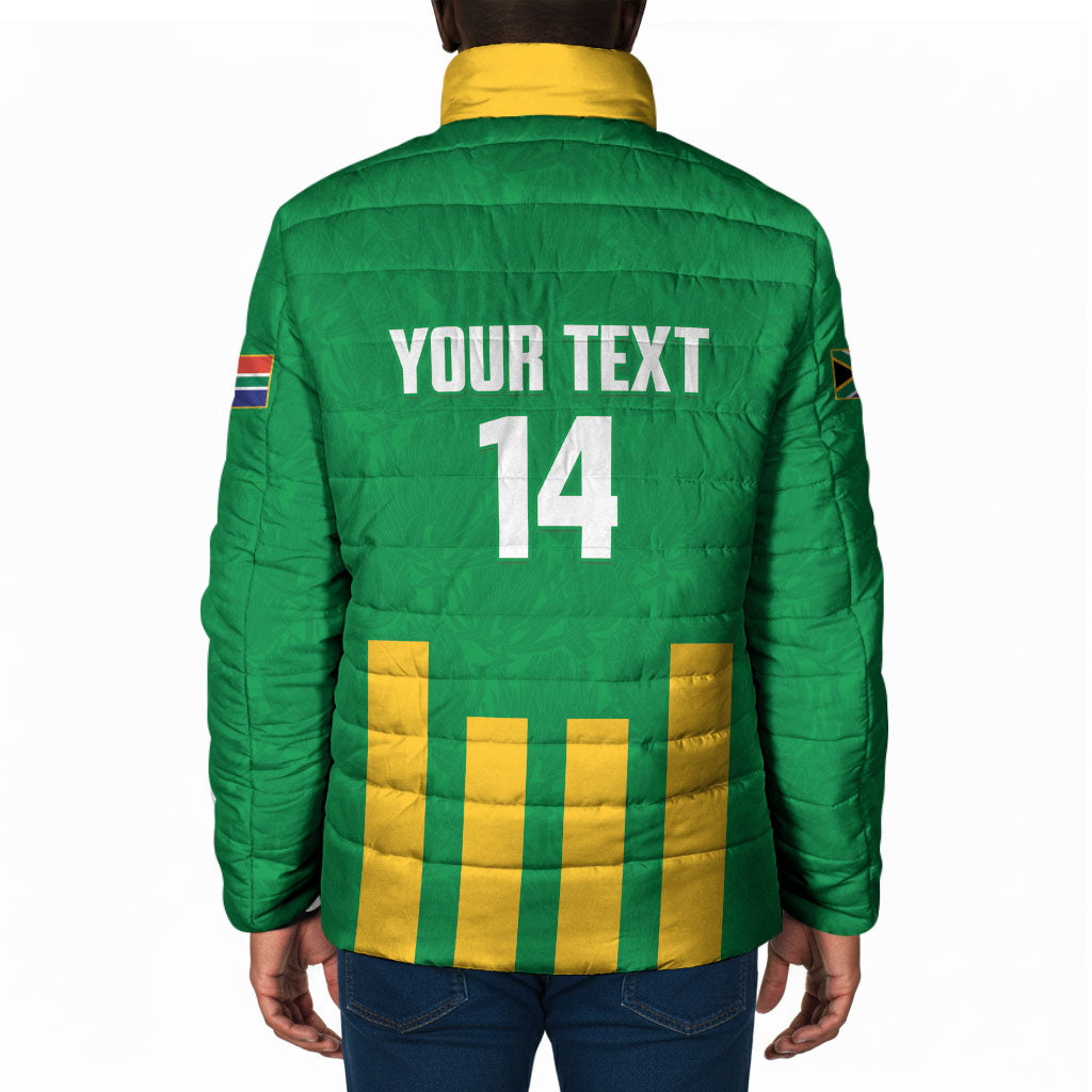 South Africa Soccer 2026 Custom Padded Jacket Bafana Bafana Kaofela Protea Green