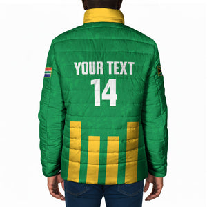 South Africa Soccer 2026 Custom Padded Jacket Bafana Bafana Kaofela Protea Green