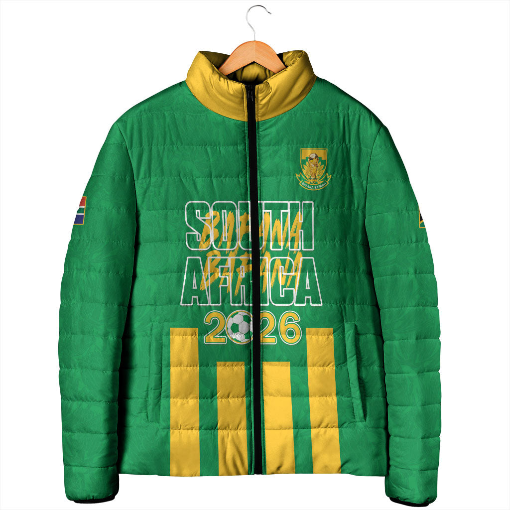 South Africa Soccer 2026 Custom Padded Jacket Bafana Bafana Kaofela Protea Green