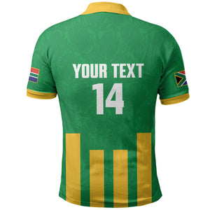 South Africa Soccer 2026 Custom Polo Shirt Bafana Bafana Kaofela Protea Green