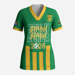 South Africa Soccer 2026 Custom Scrub Top Bafana Bafana Kaofela Protea Green