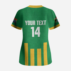 South Africa Soccer 2026 Custom Scrub Top Bafana Bafana Kaofela Protea Green