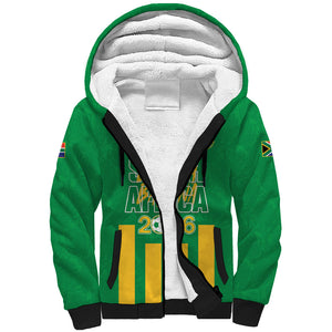 South Africa Soccer 2026 Custom Sherpa Hoodie Bafana Bafana Kaofela Protea Green