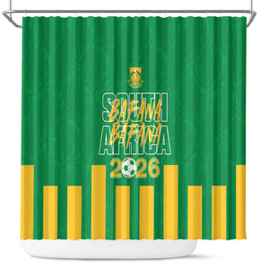 South Africa Soccer 2026 Shower Curtain Bafana Bafana Kaofela Protea Green