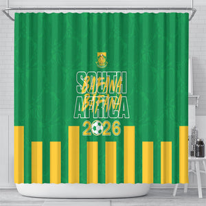 South Africa Soccer 2026 Shower Curtain Bafana Bafana Kaofela Protea Green