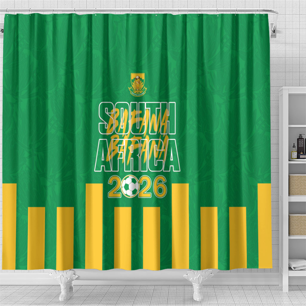 South Africa Soccer 2026 Shower Curtain Bafana Bafana Kaofela Protea Green