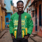 South Africa Soccer 2026 Custom Sleeve Zip Bomber Jacket Bafana Bafana Kaofela Protea Green