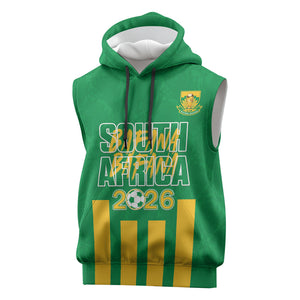 South Africa Soccer 2026 Custom Sleeveless Hoodie Bafana Bafana Kaofela Protea Green