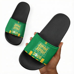 South Africa Soccer 2026 Slide Sandals Bafana Bafana Kaofela Protea Green