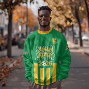 South Africa Soccer 2026 Custom Sweatshirt Bafana Bafana Kaofela Protea Green