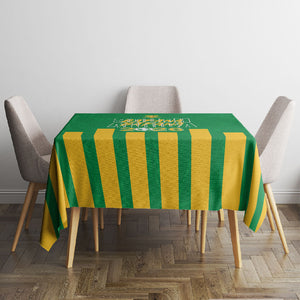 South Africa Soccer 2026 Tablecloth Bafana Bafana Kaofela Protea Green