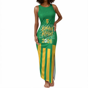 South Africa Soccer 2026 Custom Tank Maxi Dress Bafana Bafana Kaofela Protea Green