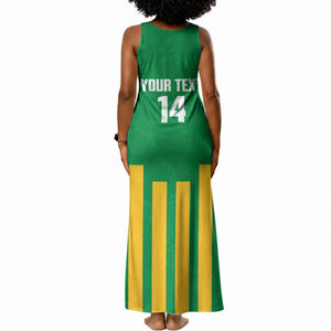 South Africa Soccer 2026 Custom Tank Maxi Dress Bafana Bafana Kaofela Protea Green