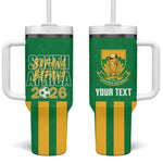 South Africa Soccer 2026 Custom Tumbler With Handle Bafana Bafana Kaofela Protea Green
