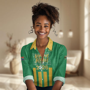 South Africa Soccer 2026 Custom Women Casual Shirt Bafana Bafana Kaofela Protea Green