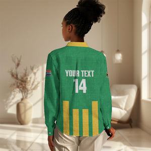 South Africa Soccer 2026 Custom Women Casual Shirt Bafana Bafana Kaofela Protea Green